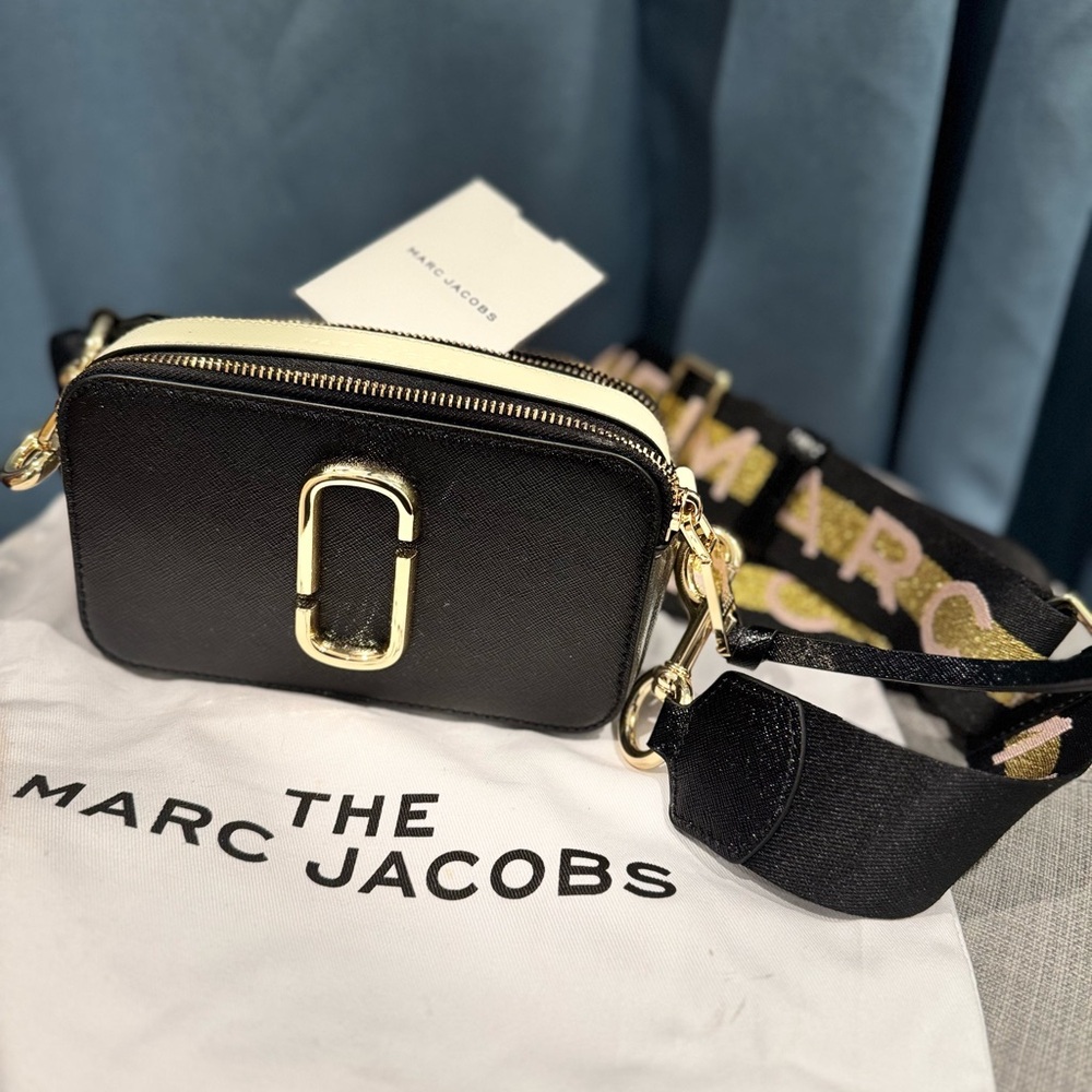 Marc Jacobs Black and Gold Crossbody Bag